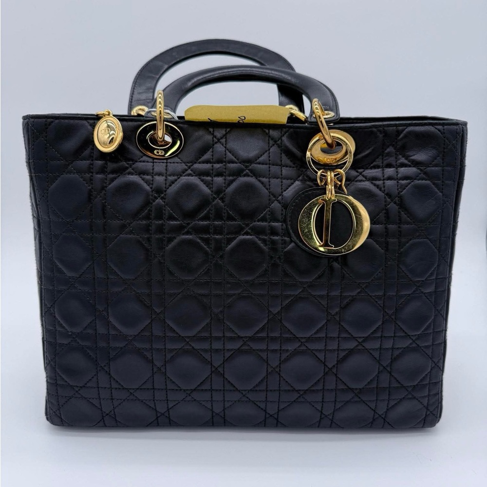 Dior Black Quilted Leather Tote Bag